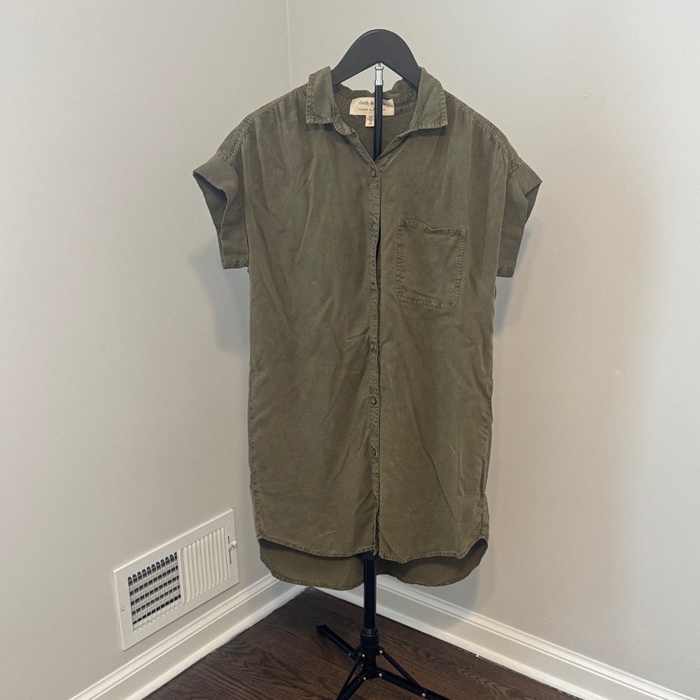 Cloth & Stone Olive Green Midi Dress